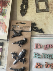 Large Lot Emphera Embellishments, Metal, Wood Paper Book More 12 New