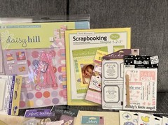 Large Baby Girl Pink Scrapbook Lot: Book, Sheets, Papers, Stickers & More. NEW