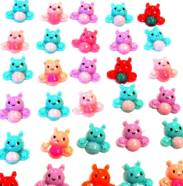 Lot of 30 Multicolor Bumble Bee Flatbacks For Crafting – NEW (#30)