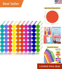 1400 PCS Vibrant Colored Dot Stickers: Perfect for Classroom & Creative Projects