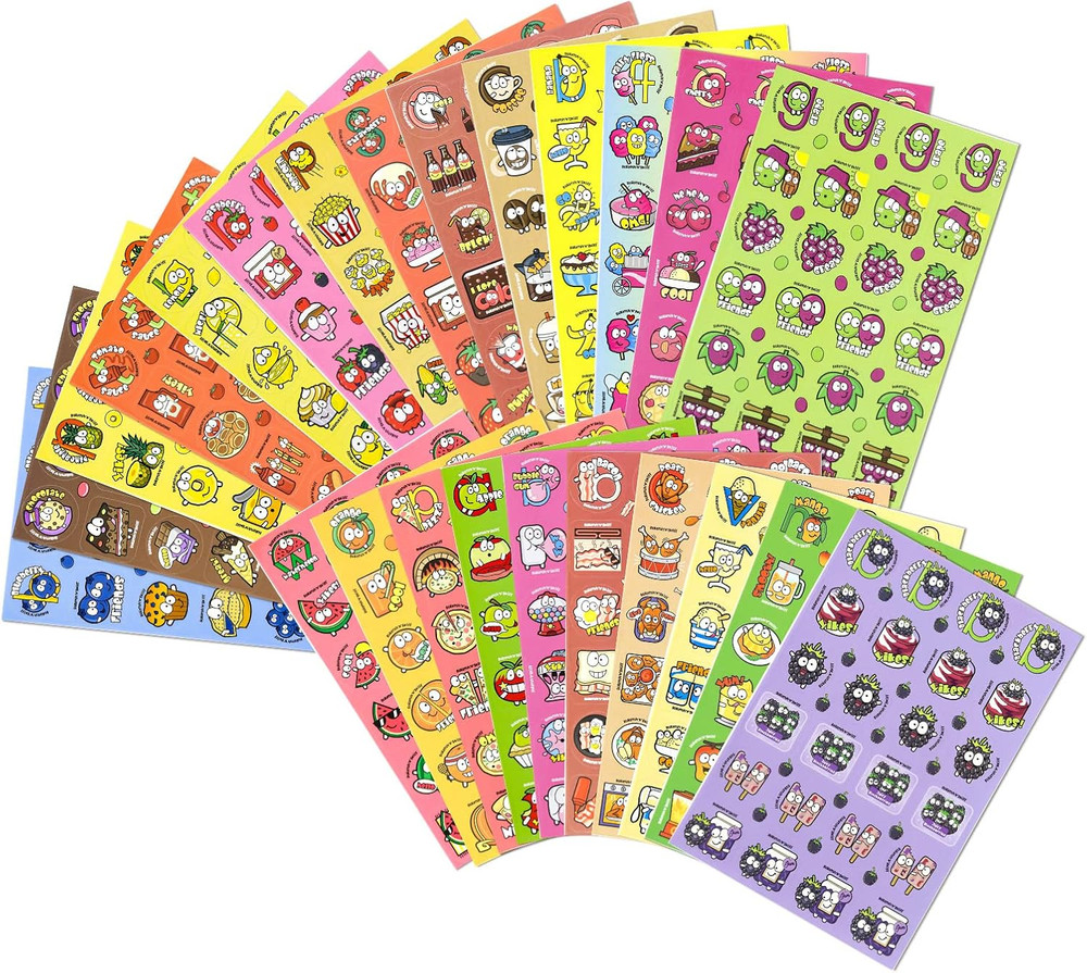 Scratch and Sniff Stickers, 576 Pieces, 24 Scents, 144 Designs, Reward Stickers