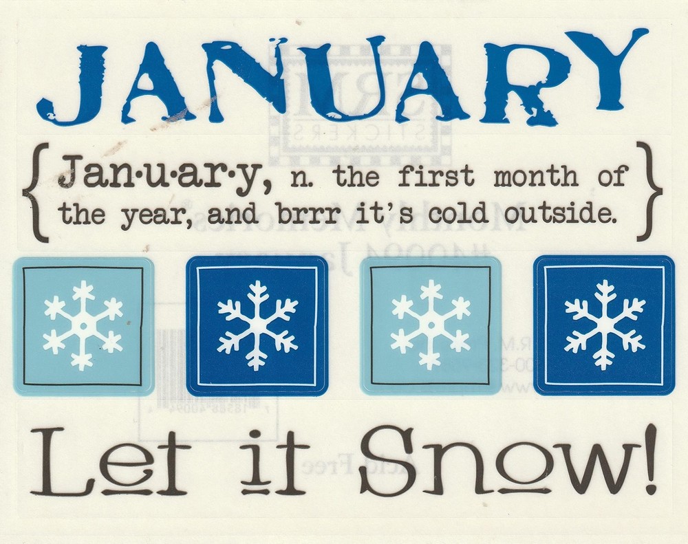 January Calendar Month Stickers Sheet