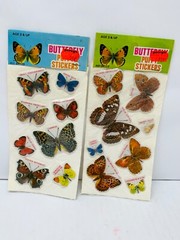 Vintage Butterfly Puffy Stickers Set of 2 Packs by Imperial Toy Corp 1980s BIN74