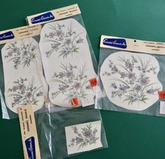 Vtg Ceramic Decals Mixed Media Water Mount Transfers Lot M Blue Floral Rounded