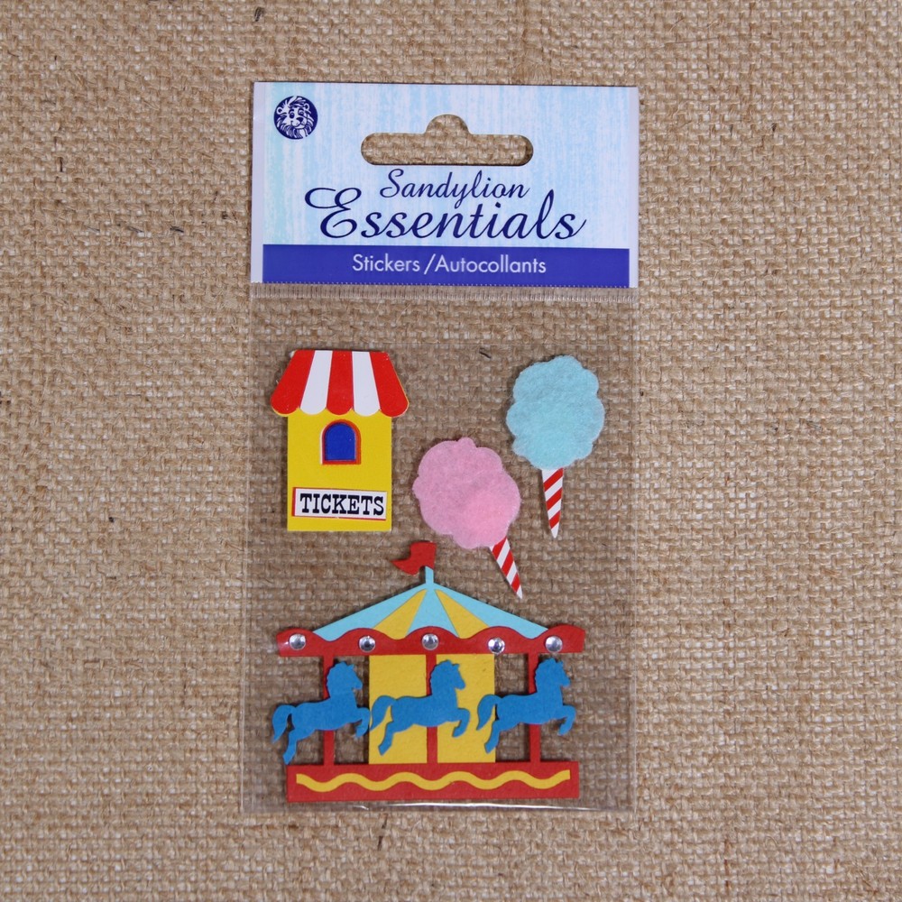 Sandylion Amusement Park Carousel Dimensional Scrapbooking Stickers