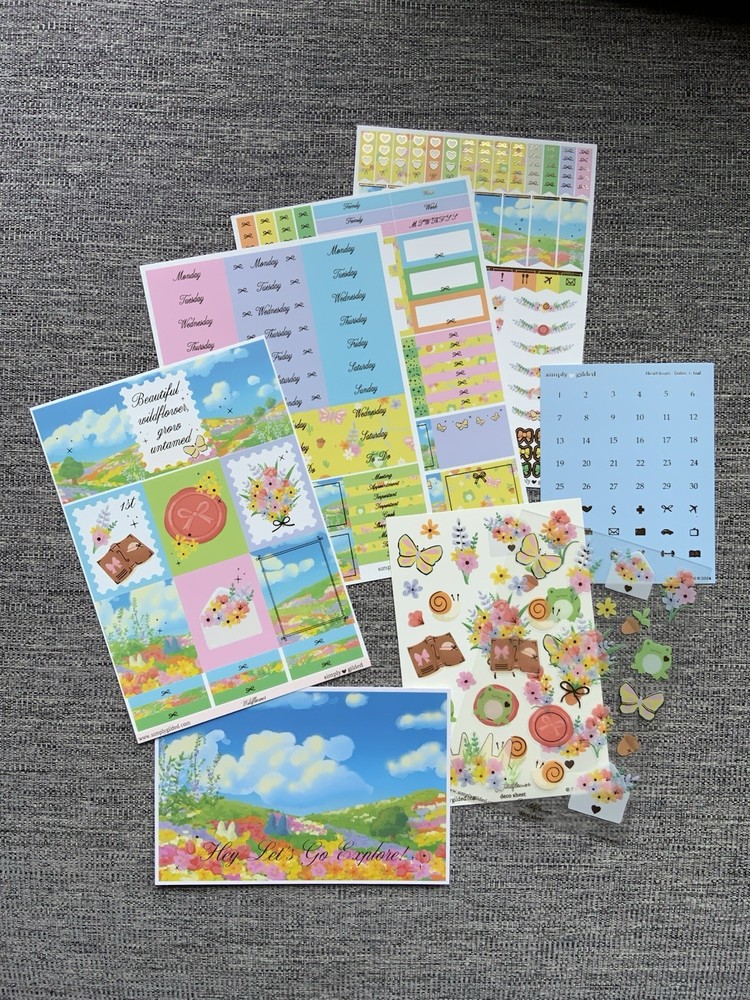 simply gilded Wildflower deluxe sticker kit Planner Sticker & Deco Sheet Set