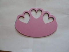 Trio of hearts Scrapbooking frames 5.5×4 set of 8 in primary colors