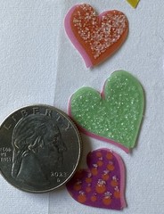 HEART CIRCLES Glitter Stickers(19pc)Sticko…Love…Valentine’s Day…Wedding…Couples…
