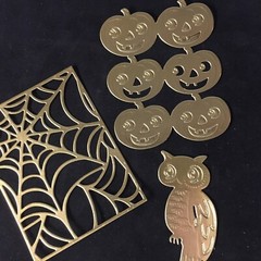 Anna Griffin Spiders & Specters Sampler Webs & Jack O’Lanterns, Bat, Owl #2