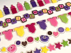 RECOLLECTIONS 12″ Die-cut Vellum Borders – BABY THINGS – 20 pcs