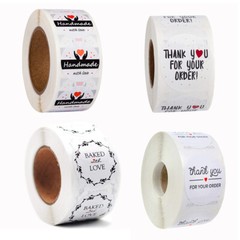 500*Thank You Stickers Handmade with love Round Seals Scrapbooking Gift Stickers