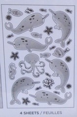 American Greetings Stickers Value Pack Mermaids Sea shells Fish 12 Shts 292 Pcs