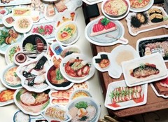 43pcs/ Japanese food dim sum food, noodles delicious food sticker y06