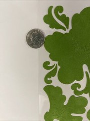 GREEN FUZZY DAMASK ROSE Sticker(11pc)4”x9•Stampendous •Garden•Flower•Bloom•Swirl
