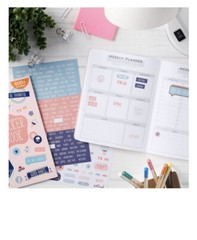 Pen+Gear Paper Sticker Book, Pink and Blue, 15 Sheets, 600+Stickers