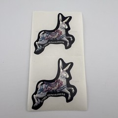 Vintage Zephyr Press Stickers Carousel Rabbit 1983 Rare HTF 2x Stickers