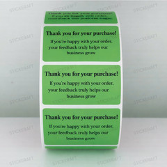 Thank You Stickers White – Feedback Message Small Business Labels | 50 Stickers
