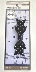 K&Company BLACK & WHITE Paper Bow Kit – Makes 12 Bows – 36 pcs