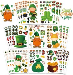 24 Sheets St. Patrick’s Day Stickers, Make a Face Sticker for Kids Make Your …