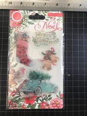 New Craft Consortium rubber Stamp set CHRISTMAS NOEL FESTIVITY free USA ship