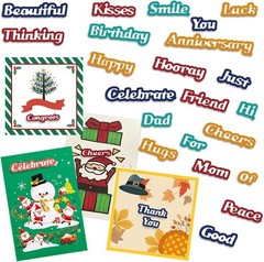 27-Piece Sentiment Words Metal Die Cuts for Creative Card Making & Scrapbooking