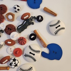 UNUSED Decorative Buttons SPORTS Baseball Golf Soccer Crafts Sewing Scrapbook