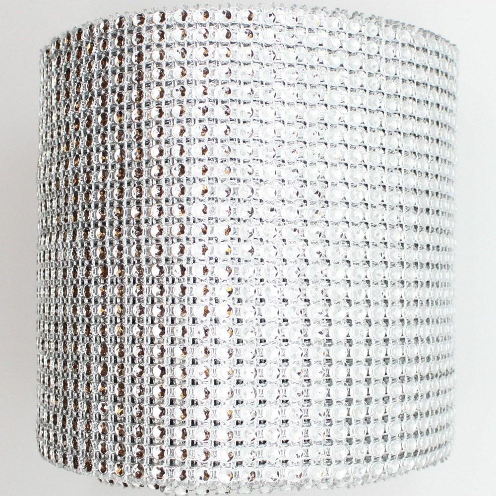 4.5″ 30ft yard Diamond Mesh Rhinestone Ribbon Crystal Wedding Wrap Multi Colors