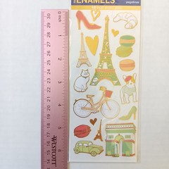 Paper House Sticky Pix Faux Enamels Paris Theme Stickers – 18 pcs