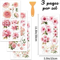3 Sheets Rub on Transfers for Crafts and Furniture, 5.9″x11.8″ Waterpoof Decoupa