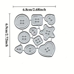 10pcs confetti buttons heart stars round metal cutting die cut scrapbook