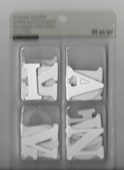 WOOD LETTERS AND CARDBOARD LETTERS FOR PAPERCRAFTING,GROUP OF THREE.