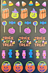 HALLOWEEN, PUMPKIN, TRICK OR TREATS, ONE SHEET BEAUTIFUL STICKERS #HALL01