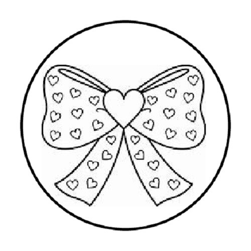 48 BLACK AND WHITE HEART BOW. ENVELOPE SEALS LABELS STICKERS 1.2″ ROUND