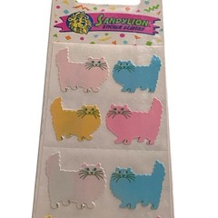 Sandylion Vintage NOS Sealed Mother Of Pearl Cat Stickers 1 Sheet 1990