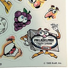 Vintage 1989 Kraft Jelly Up Muffin Head Stickers Butter Grapes Faces Egg 80s