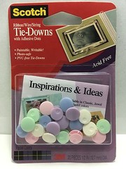 3M Scotch RIBBON/WIRE/STRING TIE-DOWNS with Adhesive Dots (20pc) – 024P – NEW