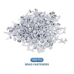 1000 PCS Paper Brass Fasteners Split Pins, White, 5 x 9 mm