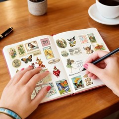 32 Sheets Pre-Cut Vintage Washi Stickers & 20 Scrapbook Papers Ephemera – Retro
