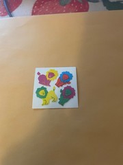 Vintage 1980s Great Seven Fuzzy Lion stickers