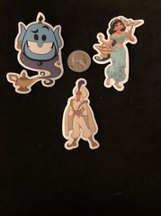 Disney Stickers – Aladdin, Jasmine, Genie lot of 3 Stickers
