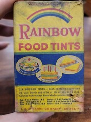 Vintage 1940s Rainbow FOOD Tint EASTER EGG TINT BOX Only Butler Pa