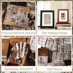 200Pcs Vintage Junk Journal Supplies,Scrapbook Supplies Scrapbooking P