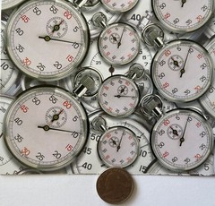 STOPWATCHES Card-Stock Stickers (19pc)Scrappin’Sports•Timer•Swimming •Games•Tick