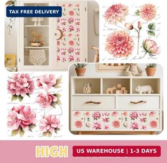 3 Sheets Rub on Transfers for Crafts and Furniture, 5.9″x11.8″ Waterpoof Decoupa