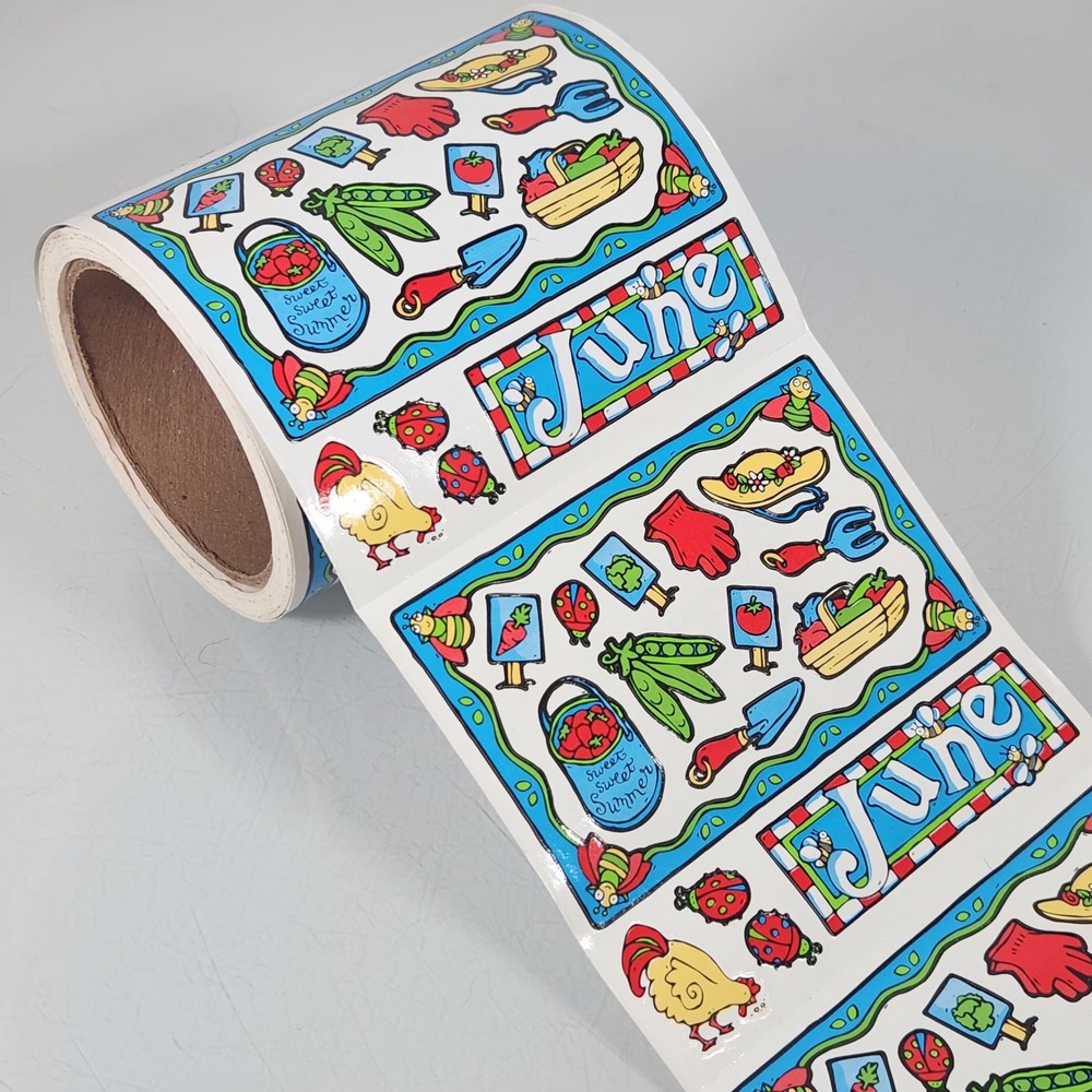 Vintage Frances Meyer June Month Sticker Roll Lot of 91 Sheets