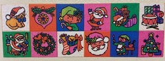 RARE Vintage Christmas Stickers/Seals. 12 In All. Each Sticker Is 1 in x 1 in.