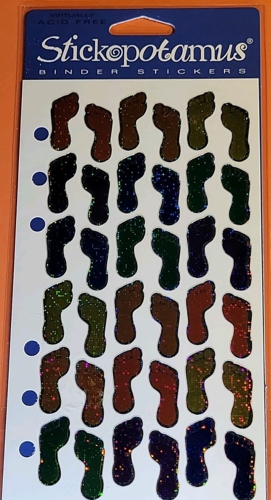 Stickopotamus Holographic Multicolor Footprints Stickers Shapes 47157