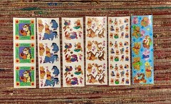 6 strips of vintage sandylion disney stickers ~ tigger winnie piglet eeyore