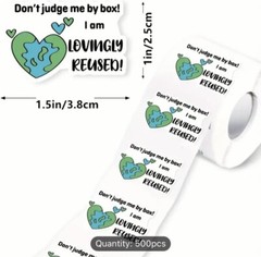 Recycle Packaging Stickers Lovingly Recycled Packaging Labels 500 Stickers US ♻️