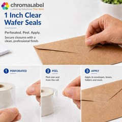 Clear Wafer Seals 1 Inch Diameter 5000/Roll